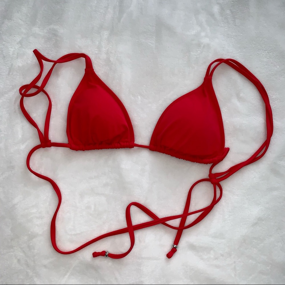 white fox bikini top